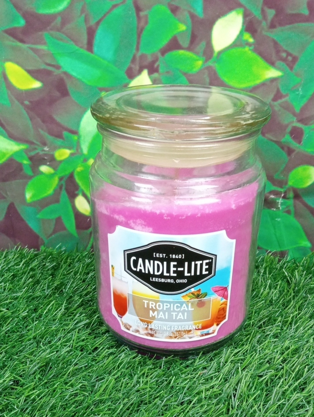 ⛱️🍒 Candle-Lite Tropical Mai Tai Jar Candle - Pink